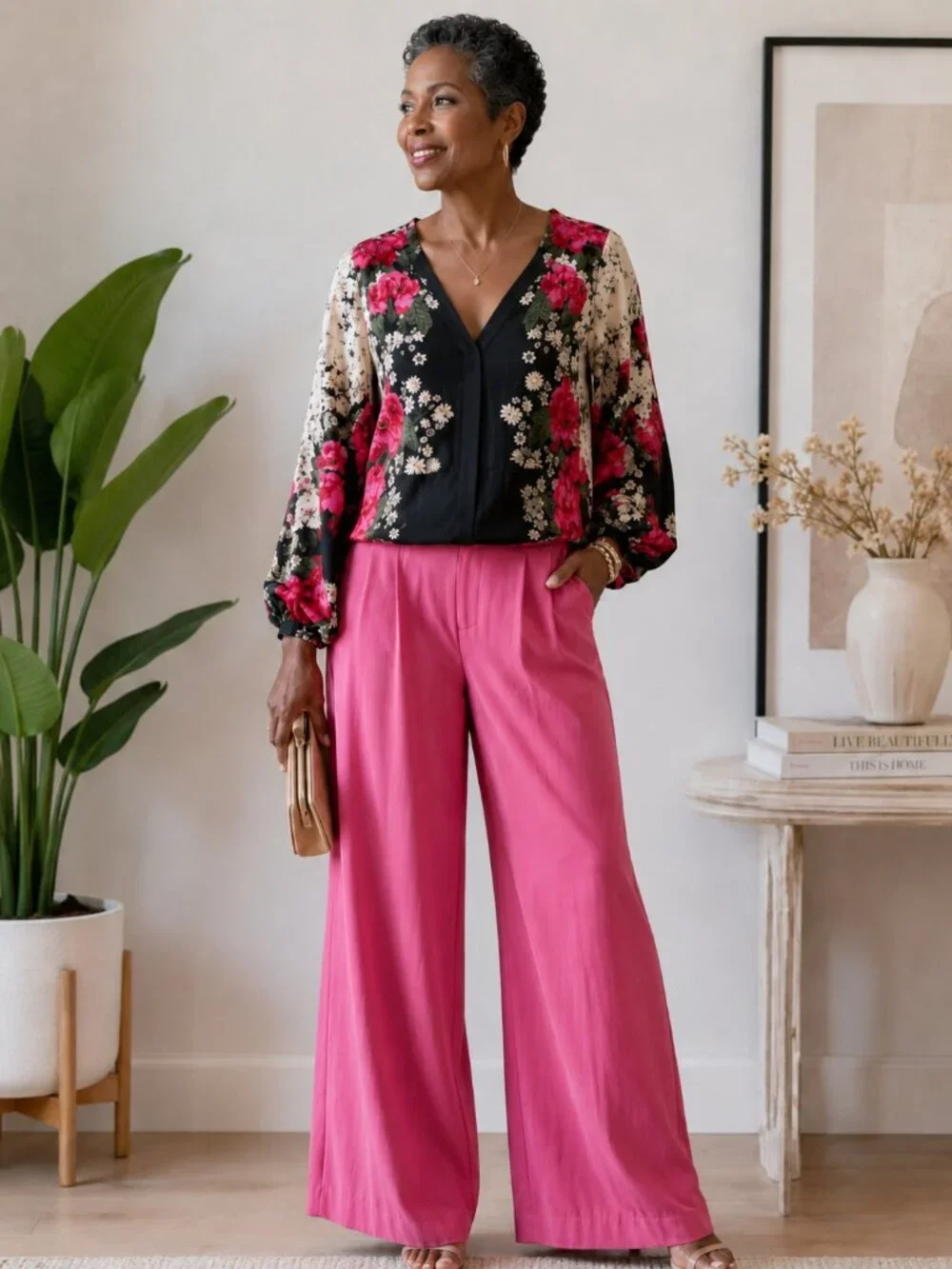 Free People Floral Lightweight Hook Closure Office Blouse Career Boho Sz SP